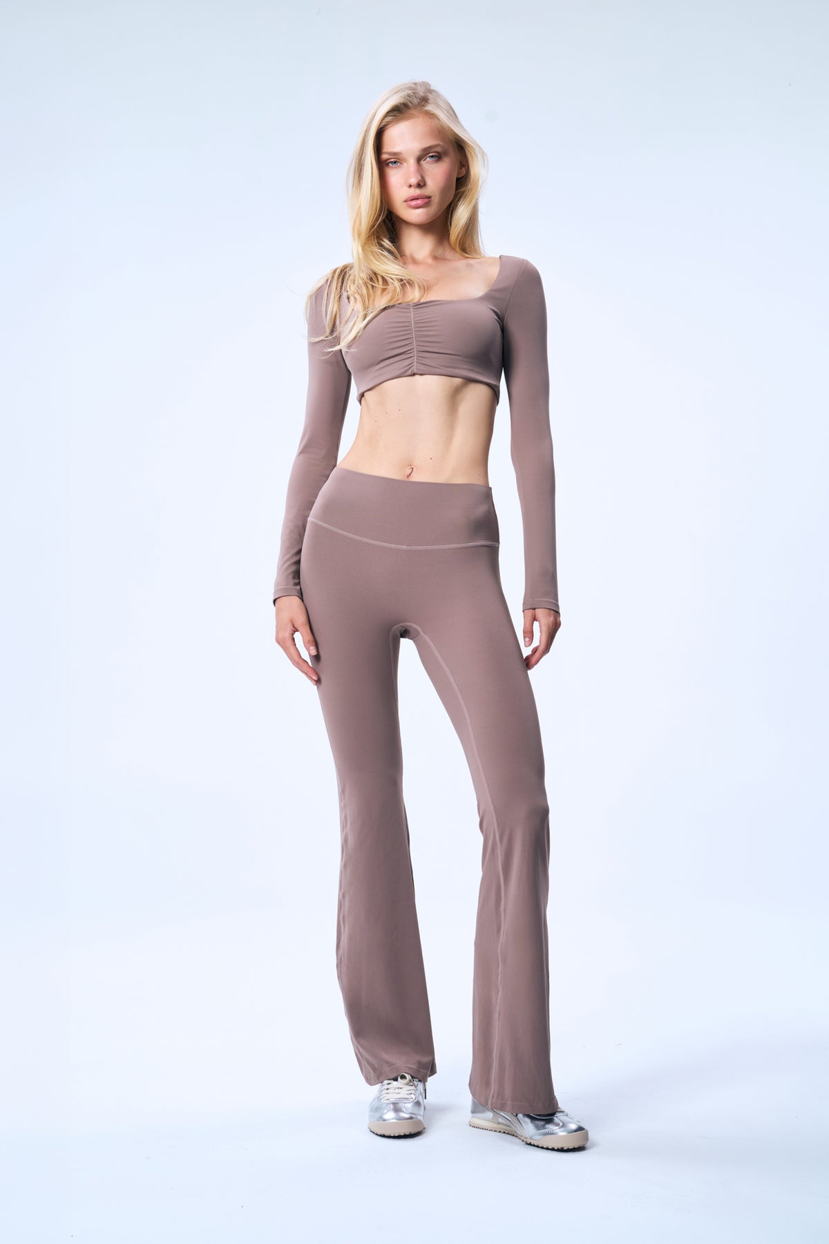 Second Skin Studio High-Waisted Bootcut Legging Mushroom