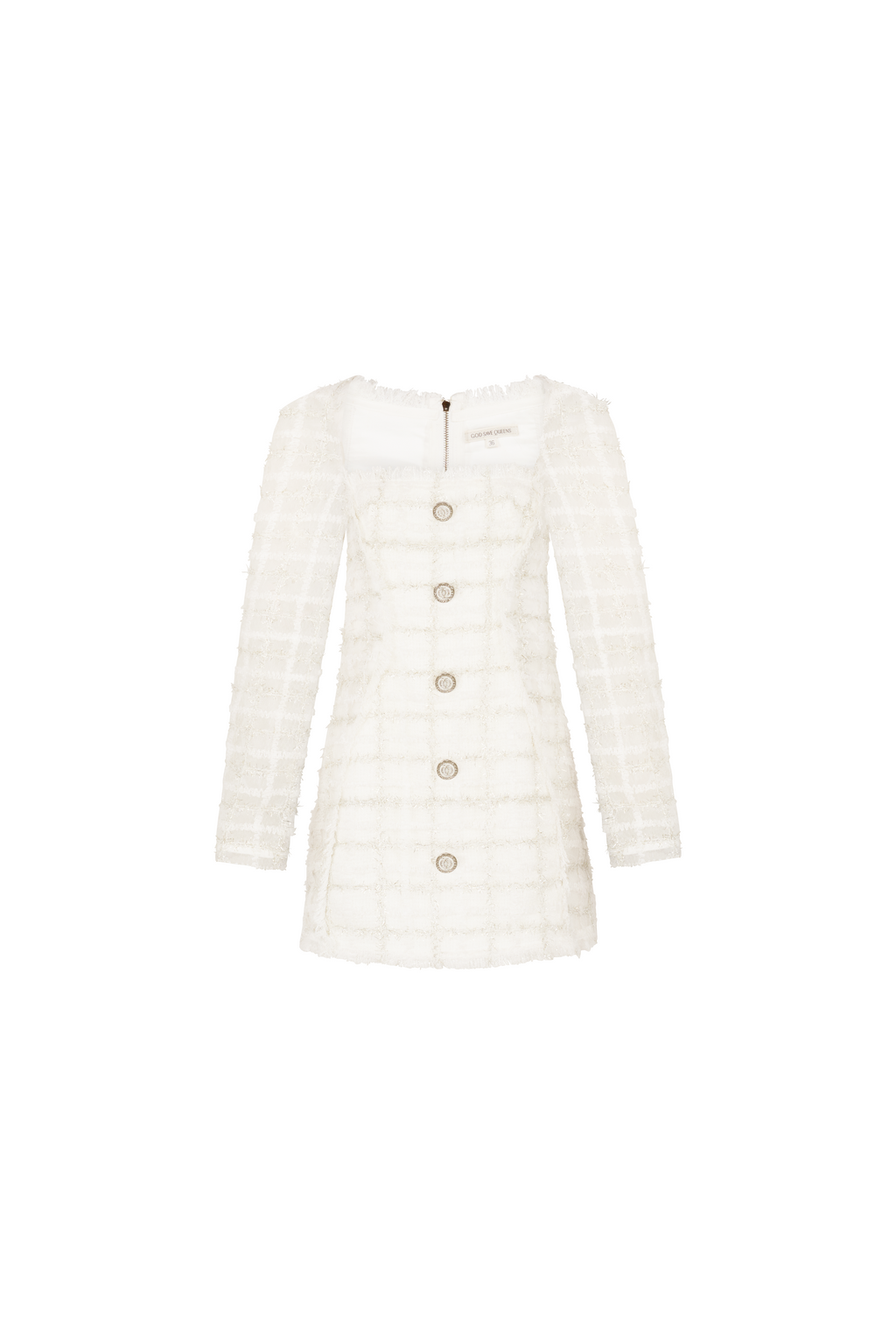 Executive Tweed Dress White
