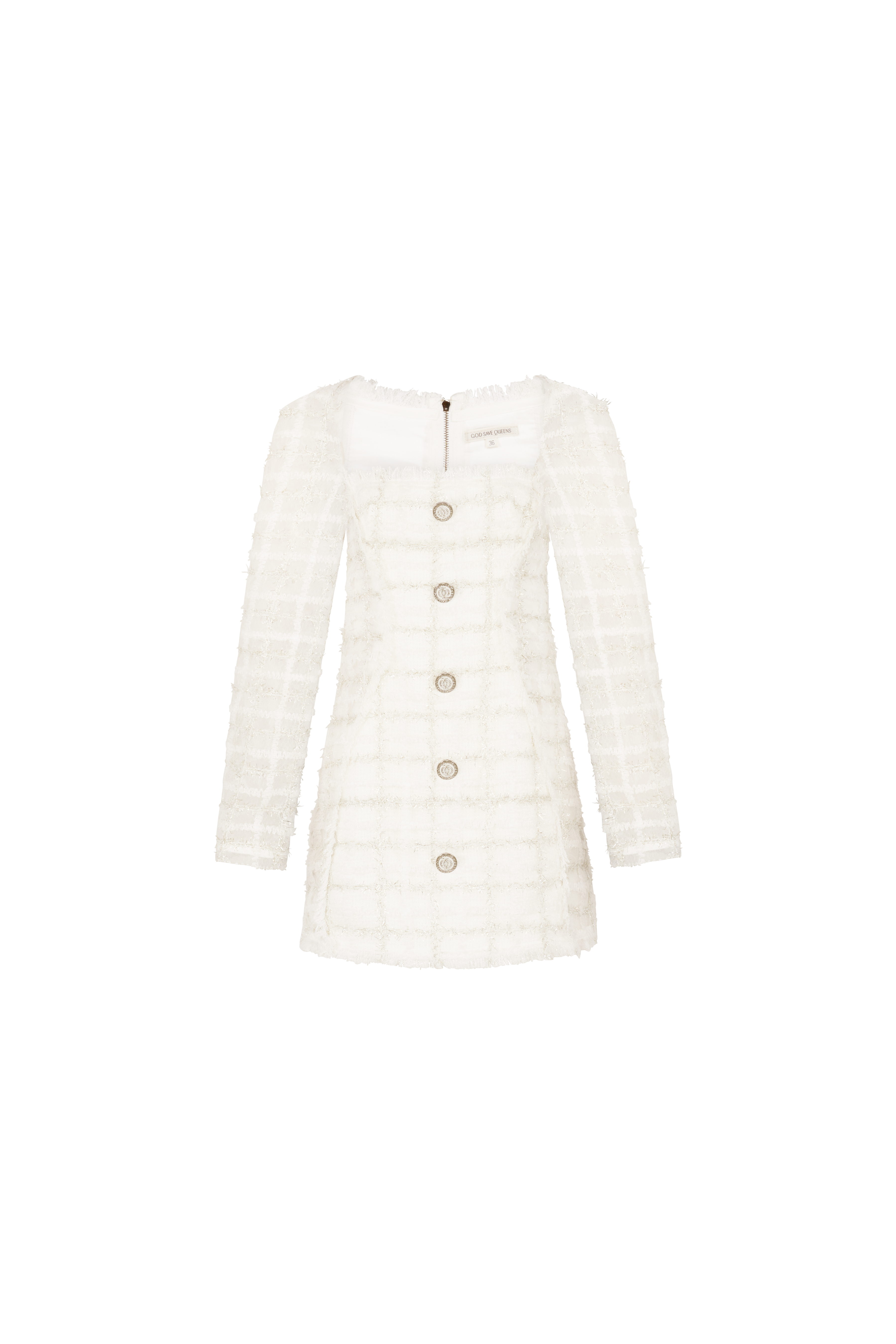 Executive Tweed Dress White