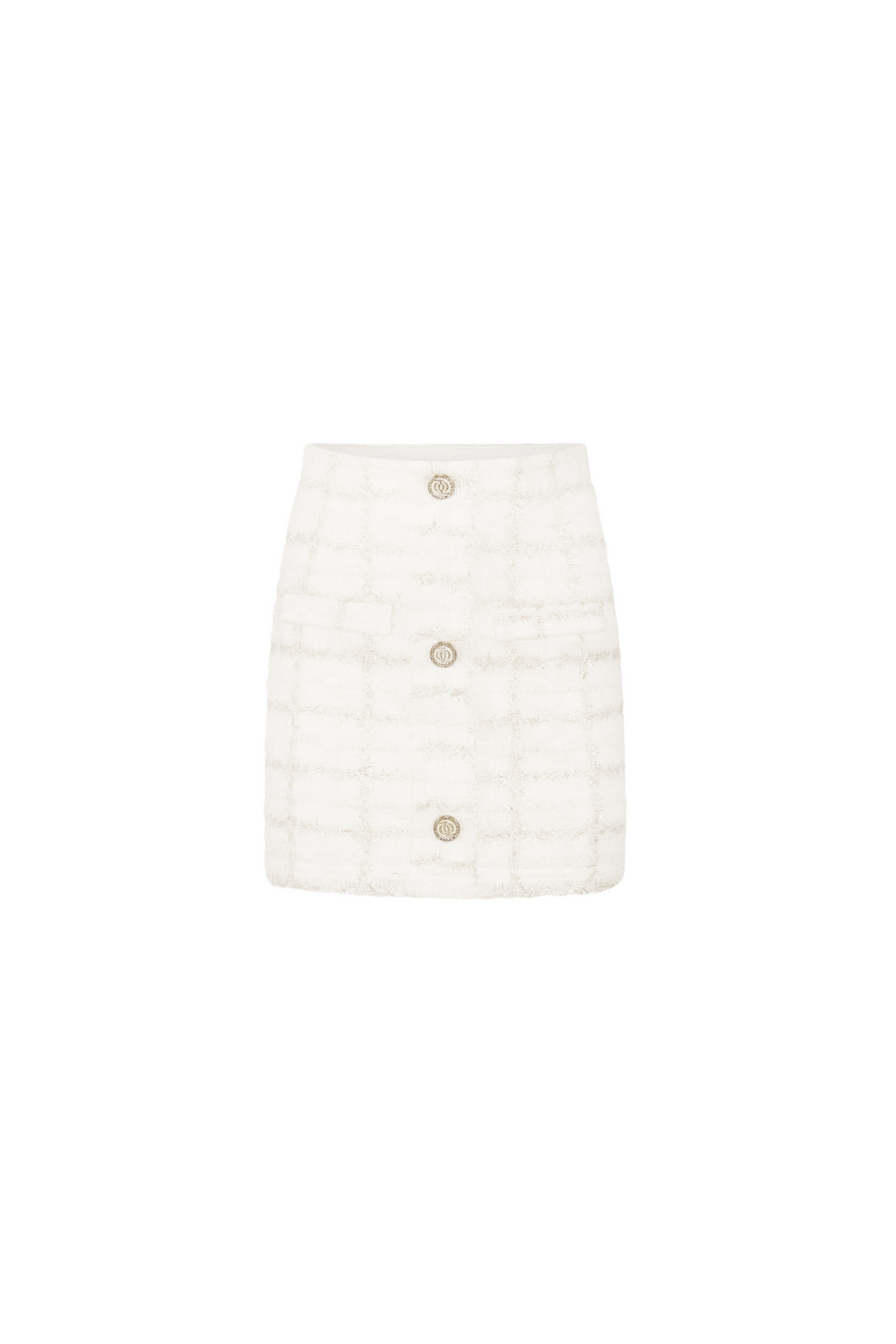 Executive Tweed Skirt White