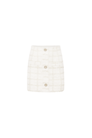 Executive Tweed Skirt White