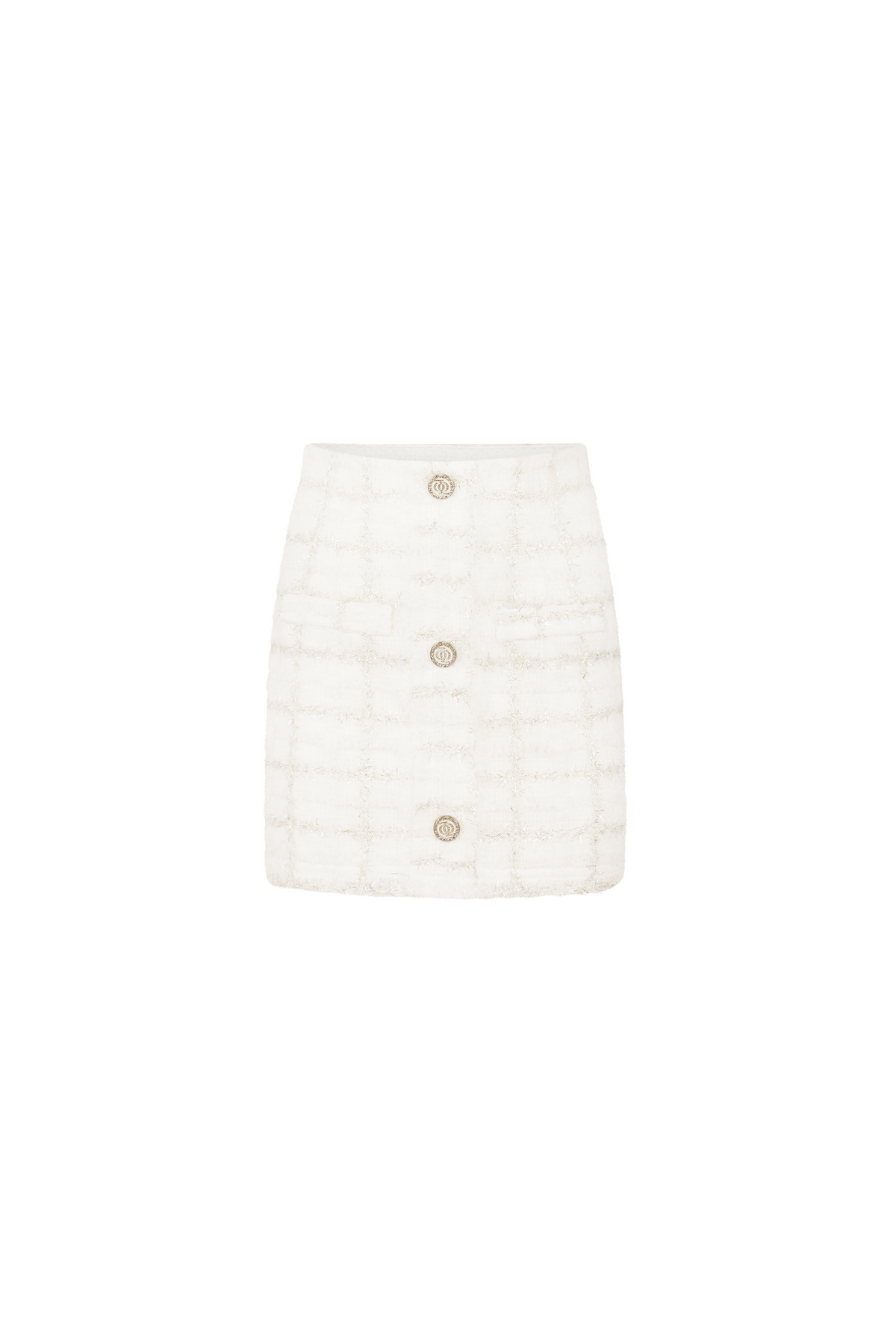Executive Tweed Skirt White