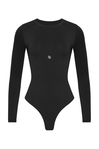 Second Skin Long Sleeve Crew-Neck Bodysuit Black