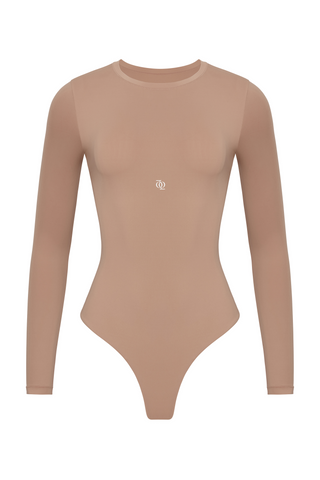 Second Skin Long Sleeve Crew-Neck Bodysuit Nude