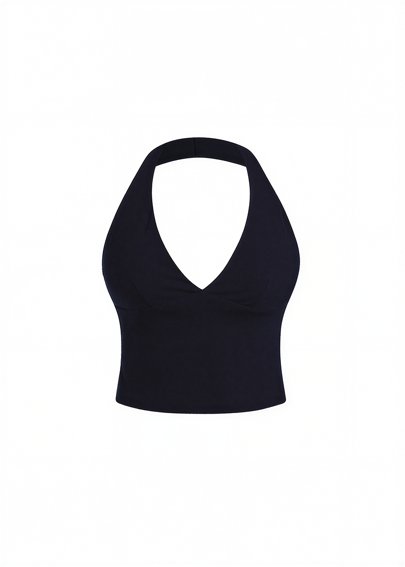Second Skin Studio Halterneck Top Onyx