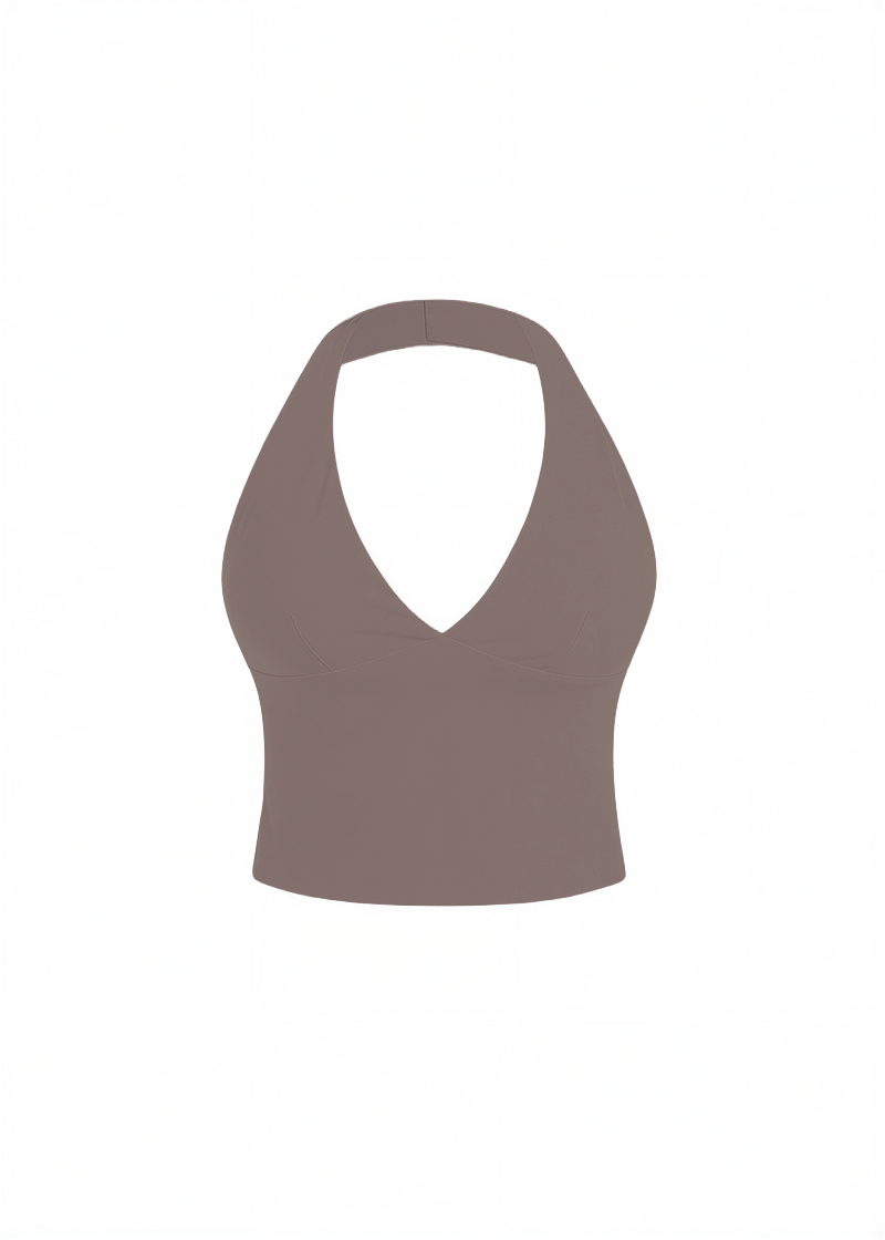 Second Skin Studio Halterneck Top Mushroom
